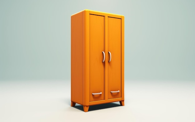 3D-Cartoon-Garderobe auf weißem Hintergrund