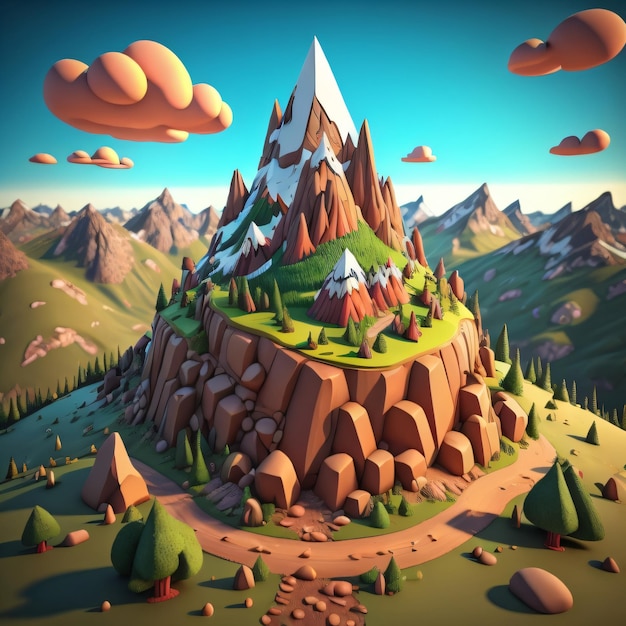 3D-Cartoon-Hintergrund für Animation