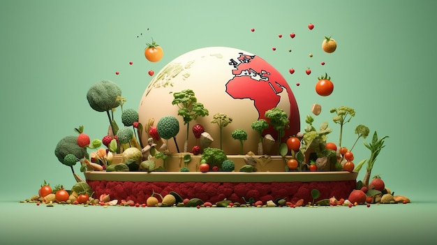 3D-Cartoon-Illustration zum Welternährungstag