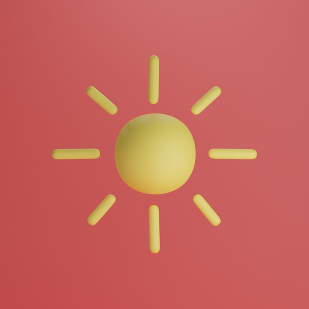 3D-Cartoon-Low-Poly-Sonnensymbol