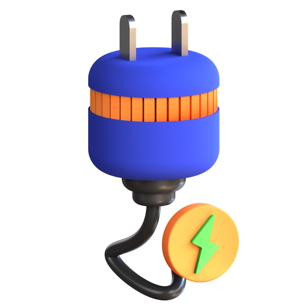 3D-Cartoon-Stromanschluss