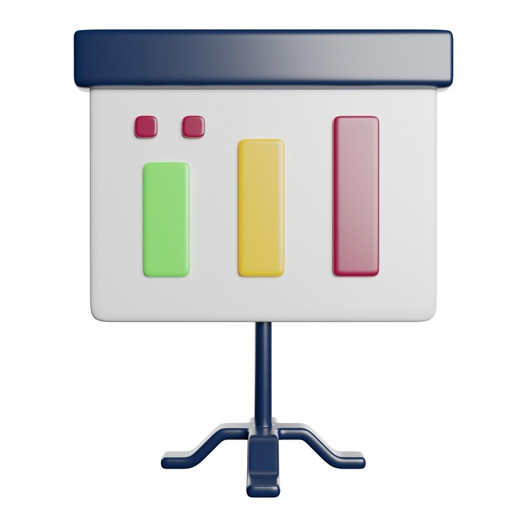 Foto 3d cartoon style business presentation chart