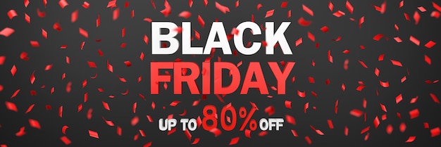 Foto 3d. celebre el black friday con un fondo negro.