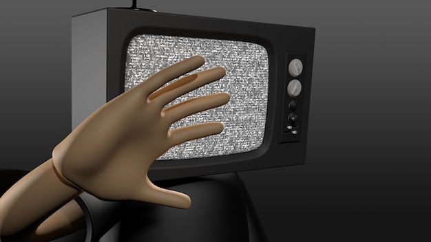 3D-Charaktermodell mit Fernseher statt Kopf