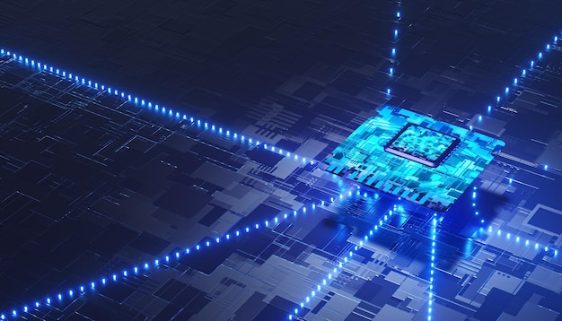 3D-Chip-Prozessor-Szene