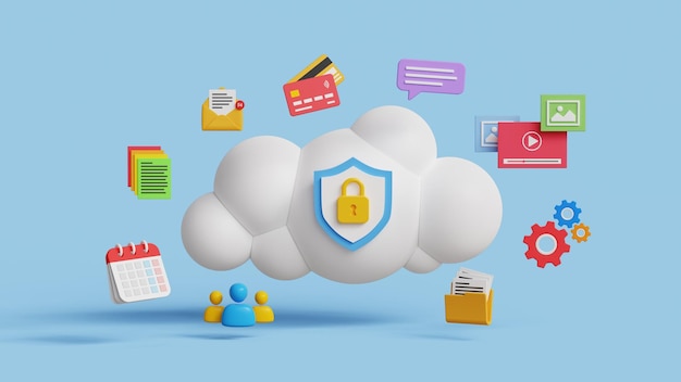 3D-Cloud-Computing-Datenbanktechnologie Großdatenquellenzentrum Dateienzugriff auf Online-Speicher-Hosting
