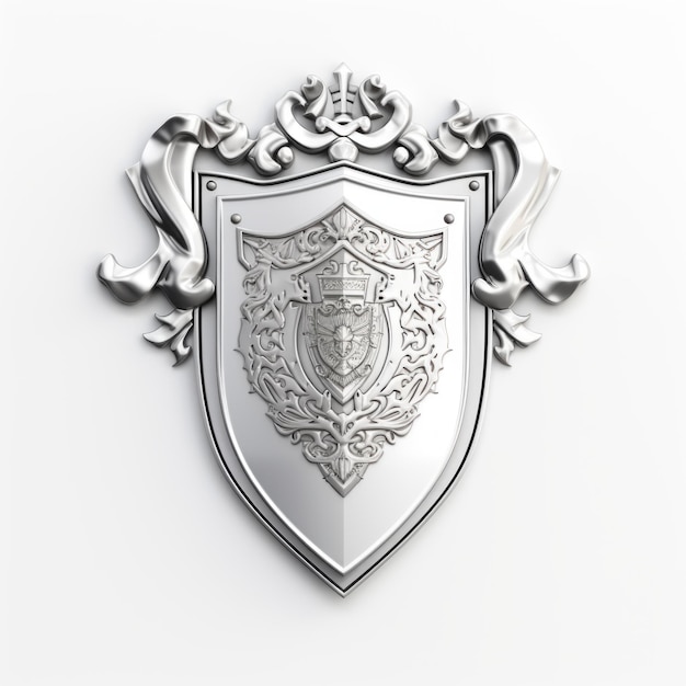 Foto 3d coat of arms shield com ornamentos ornamentados foto de stock de alta qualidade