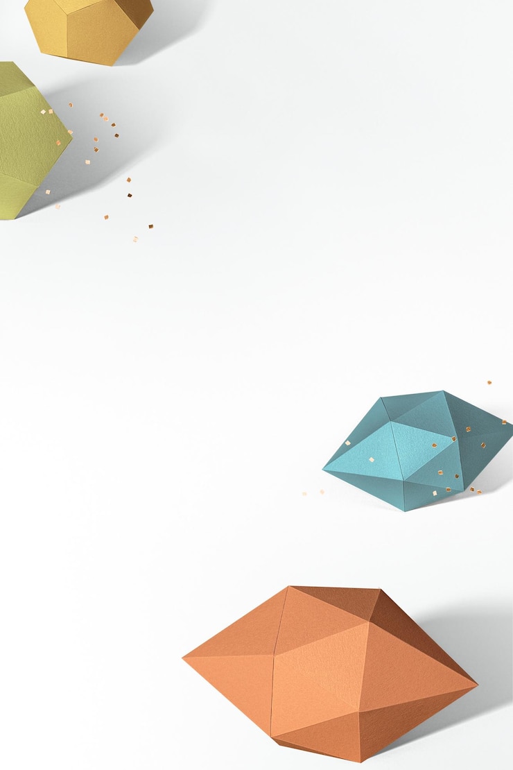 Foto 3d colorido bipirâmide hexagonal alongada e cinza pentágono dodecaedro elemento de projeto elemento de projeto