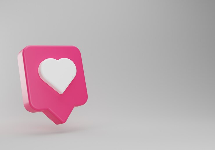 3d como botón rosa flotando sobre fondo gris