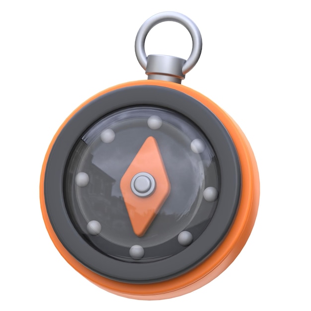 3D Compass Icon Guía de navegación para la exploración de viajes y aventuras con vibraciones de vacaciones y