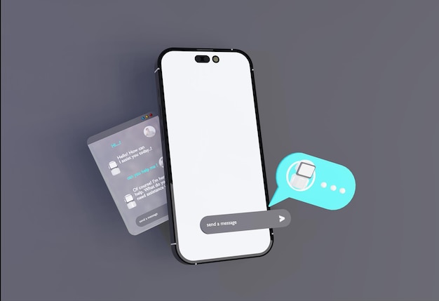 3D-Computer AI Robot Chatbot Web UIUX SOFTWARE Programmieralgorithmen 3D-Rendering-Illustration