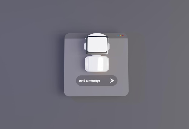 3D-Computer KI Robot Chatbot Web UIUX SOFTWARE Programmieralgorithmen 3D-Rendering-Illustration 3D-Algorithmen für die Programmierung von Computern