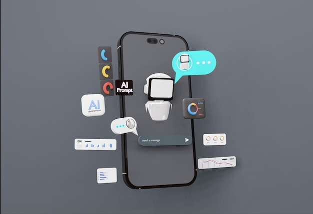 3D-Computer KI Robot Chatbot Web UIUX SOFTWARE Programmieralgorithmen Analyse Daten Rendering il