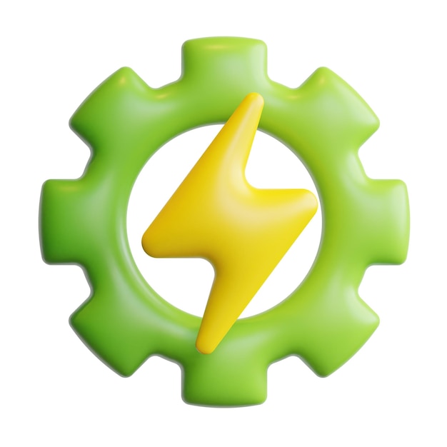 3d Concepto de energía sostenible Ilustración y icono de renderización de alta calidad