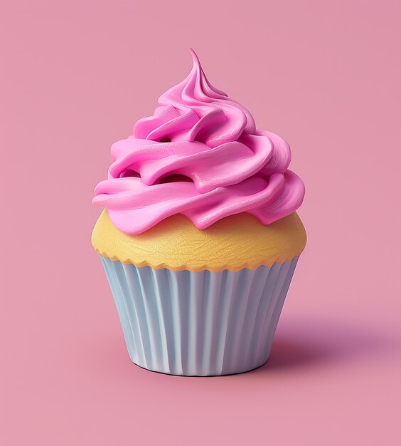 3d cupcake com cobertura rosa