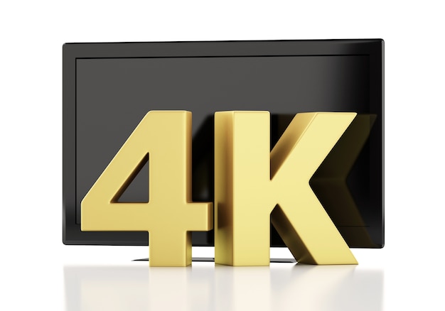 3D-Darstellung. 4K Ultra HD Fernseher. Technologie-Konzept.