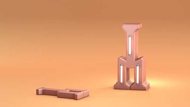 3D-Darstellung Alphabet-Beige-Hintergrund-Jemen