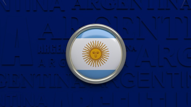 3D-Darstellung der argentinischen Nationalflagge