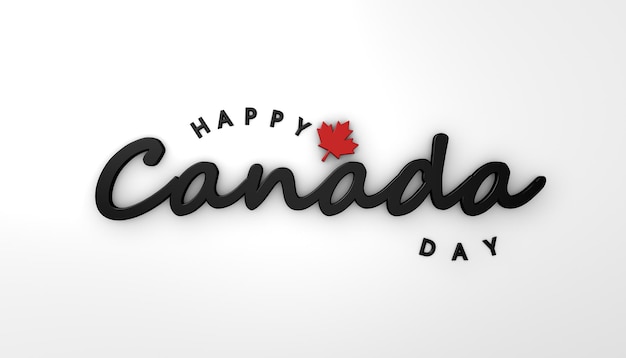 3D-Darstellung der Aufschrift Canada Day in den Farben der Nationalflagge