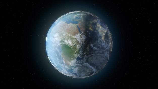 3D-Darstellung der Erde im Weltraum