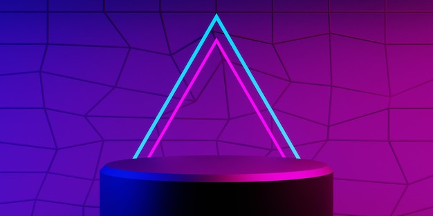3D-Darstellung der futuristischen Cyberpunk-City-Gaming-Tapete Scifi-Hintergrund ein Esports-Gamer vs. Bannerzeichen von Neonlicht versus Spieler-Herausforderung
