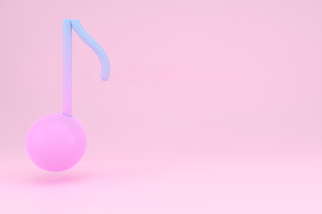 3D-Darstellung der Musiknote Hintergrund der Musikmelodie