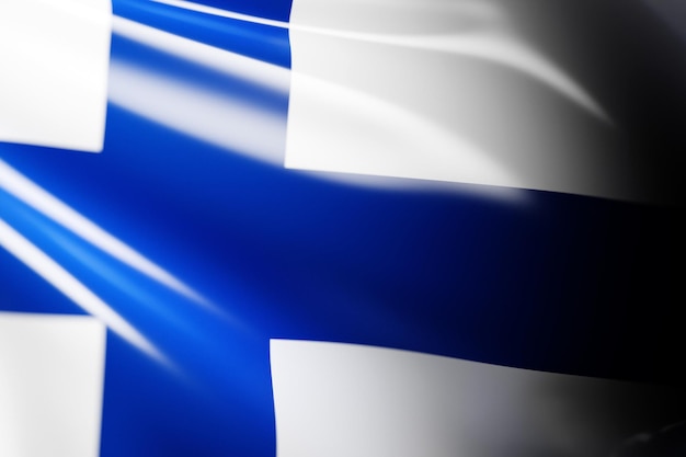 3D-Darstellung der nationalen Entwicklungsflagge Finnlands. Ländersymbol.