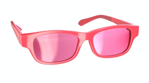 3D-Darstellung der rosa Brille isoliert