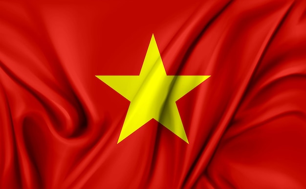 3D-Darstellung der Textur der vietnamesischen Flagge