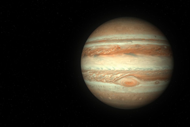 3D-Darstellung des Gasriesen Jupiter, des fünften Planeten von SunxA