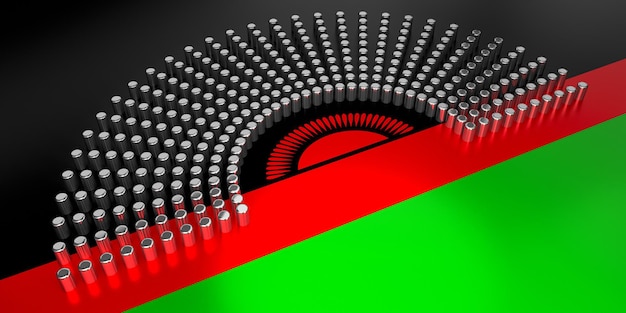 3D-Darstellung des Parlamentswahlkonzepts mit Malawi-Flagge