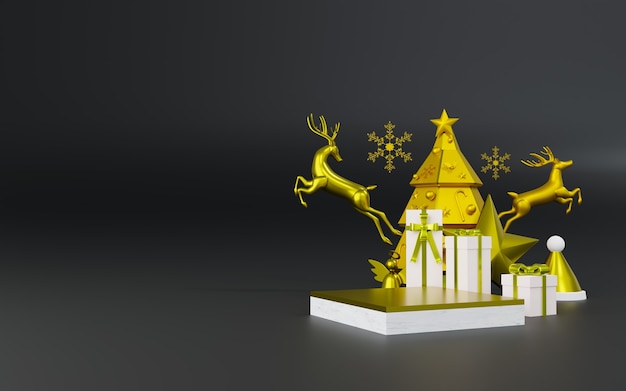 3D-Darstellung des Podiumsthemas für Weihnachten