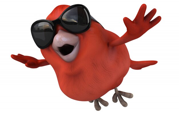 3D-Darstellung des roten Vogels