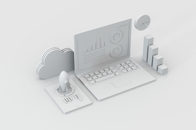 3D-Darstellung des Start-up-Designs