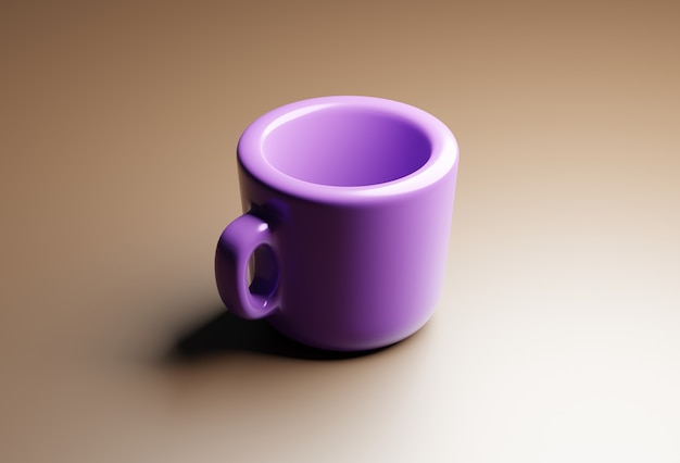 3D-Darstellung einer Kaffee- oder Teetasse mit kompliziertem Modell