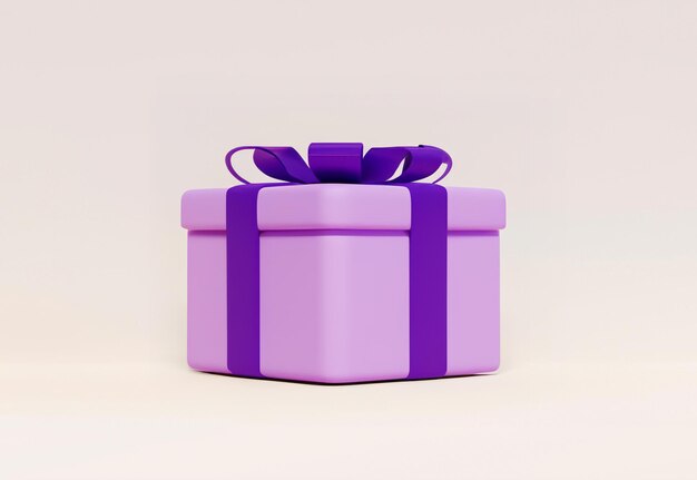 3D-Darstellung einer lila Geschenkbox
