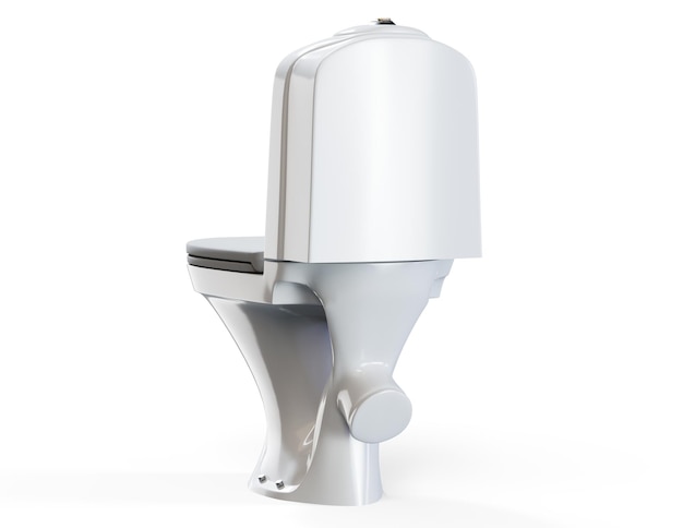 3D-Darstellung einer Toilette isoliert auf weißem Studiohintergrund