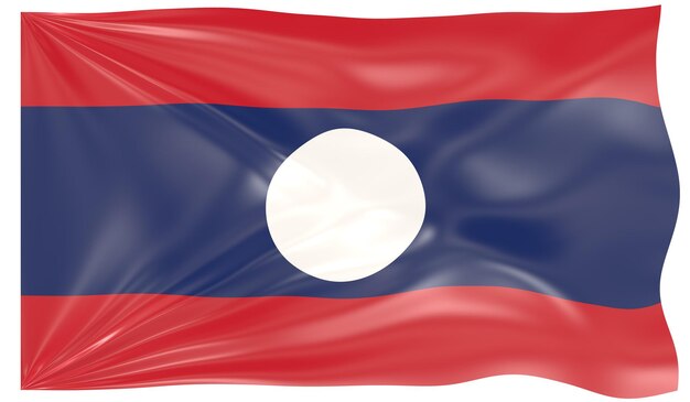 3D-Darstellung einer wehenden Flagge von Laos