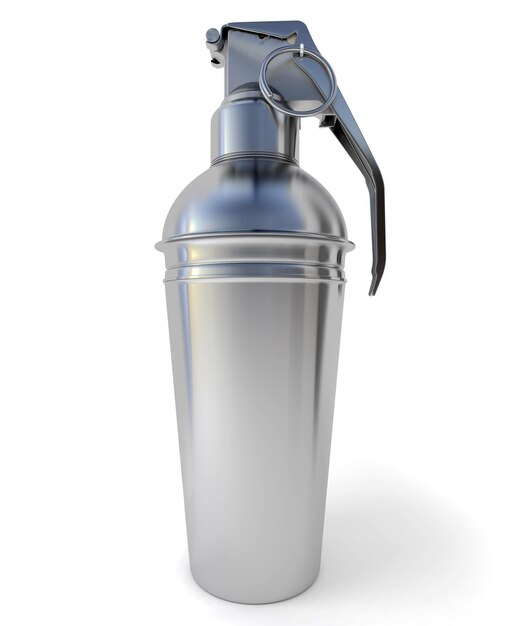 3D-Darstellung eines Cocktailshakers mit Handgranatenmechanismus