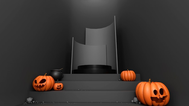 3D-Darstellung eines Halloween-Podiums