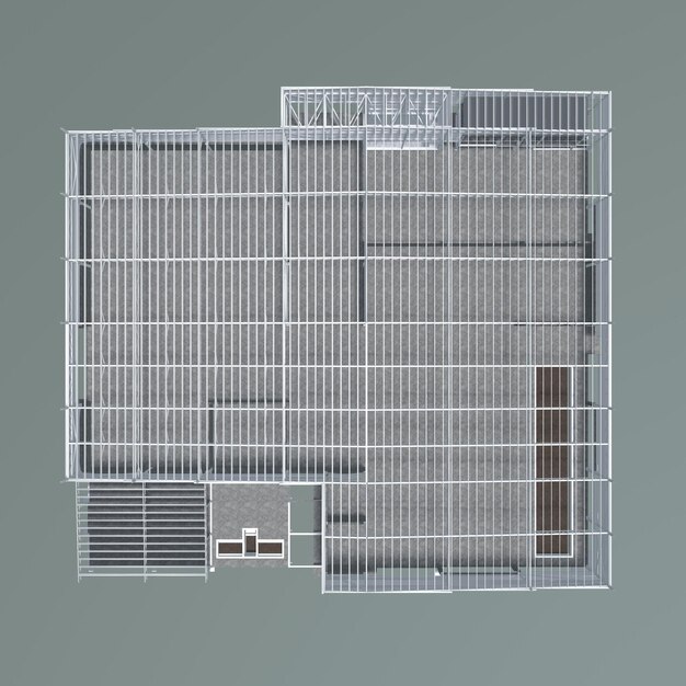 3D-Darstellung eines Industriegebäudes