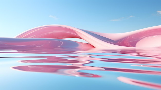 3D-Darstellung eines Infinity-Pools vor dem Hintergrund des blauen Himmels