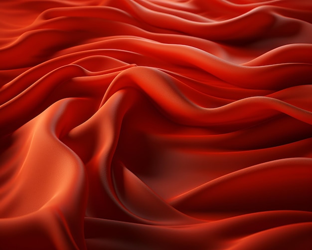 3D-Darstellung eines roten Seidenstoffs