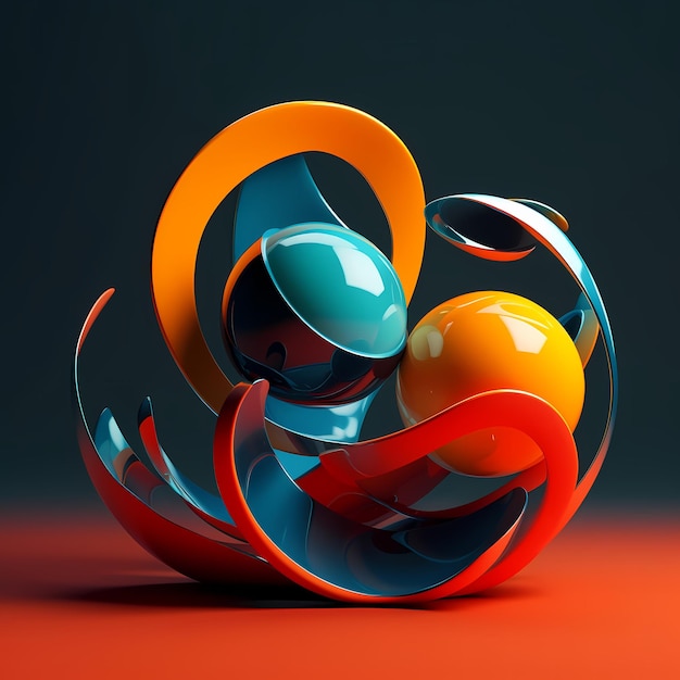 3D-Darstellung geometrischer Formen abstrakt
