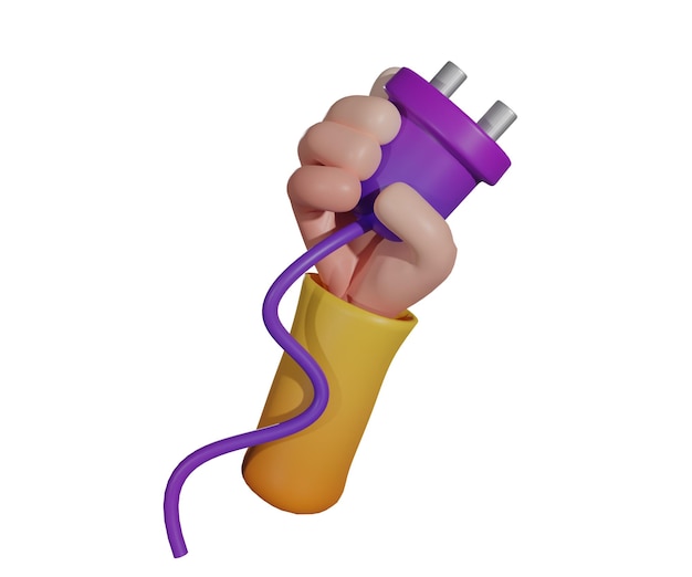 3D-Darstellung Handsteckerenergie mit Beschneidungspfad