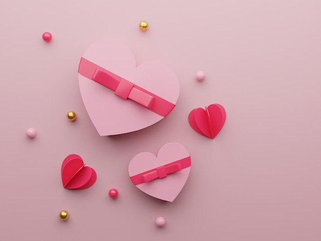 3D-Darstellung Hintergrund Geschenk Valentinstag