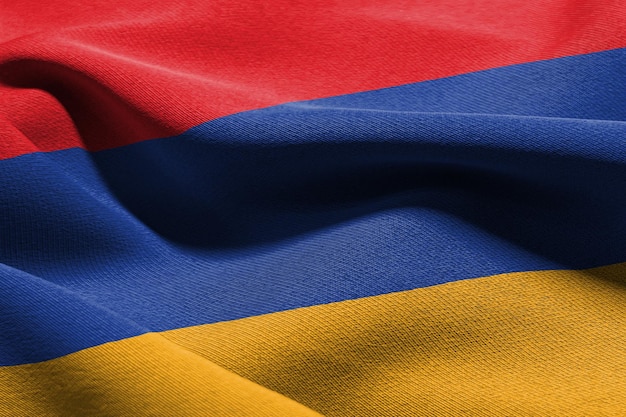 3D-Darstellung Nahaufnahme Flagge Armeniens