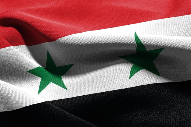 3D-Darstellung Nahaufnahme Flagge Syriens