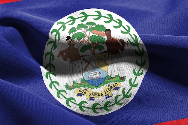 3D-Darstellung Nahaufnahme Flagge von Belize