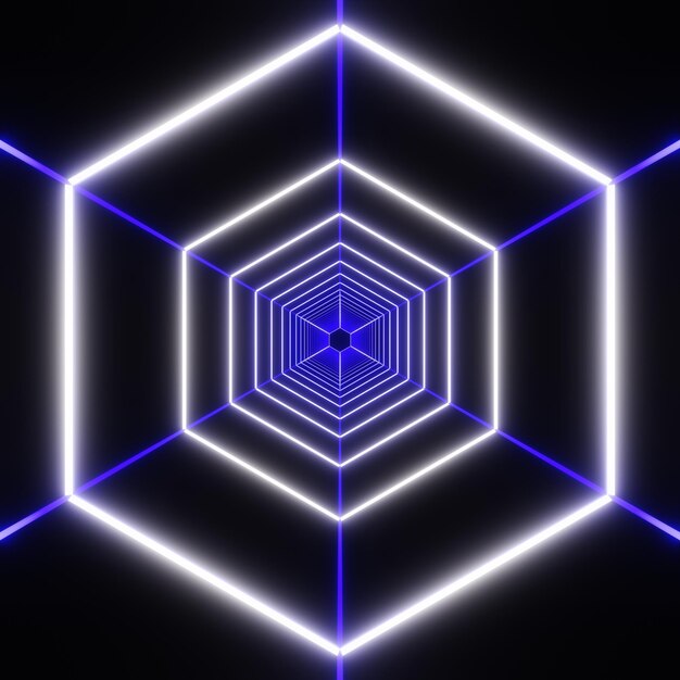 3D-Darstellung Neonlicht bunter Tapetenhintergrund
